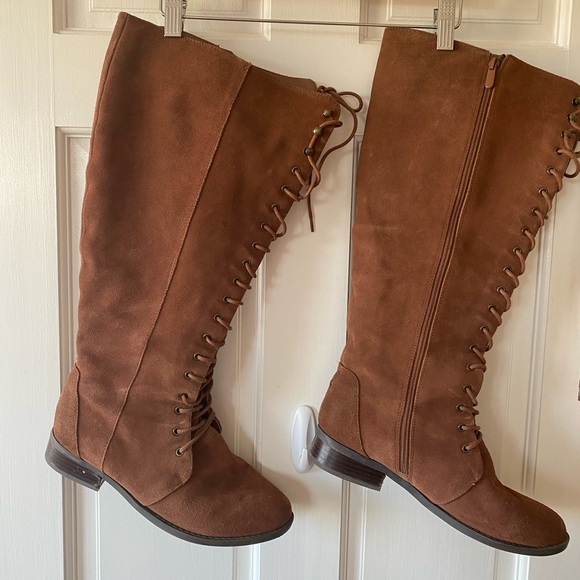 genuine suede thigh high boots